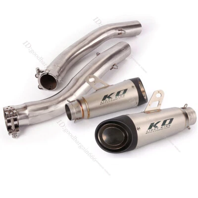 For Kawasaki Z1000 Ninja 1000 2003-2006 Mid Exhaust Pipe 51mm Muffler Escape Tip - Image 1 of 4