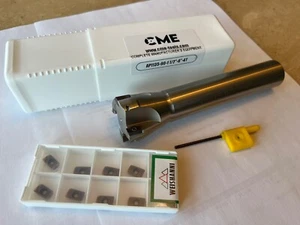 1-1/2” 90 degree indexable end mill 1-1/2”x1”x6" Extra 10 APKT1135 Inserts 506- - Picture 1 of 7