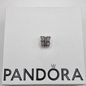 Genuine Pandora Sparkling Purple Pave Butterfly Charm ALE 925 791257ACZ - Picture 1 of 6