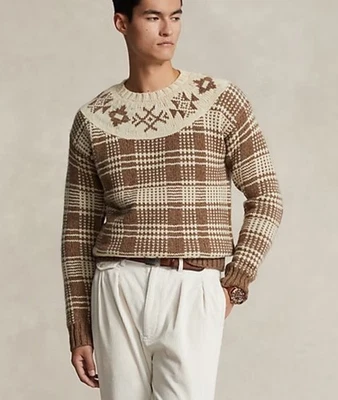 Polo Ralph Lauren Plaid Wool Linen Sweater Nordic Country Western Size XL $498 - Image 1 of 4