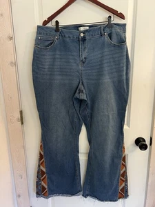 Women’s Est 1946 Denim Bell Bottom Hippie Super High Rise Jeans Plus Size 20W - Picture 1 of 4