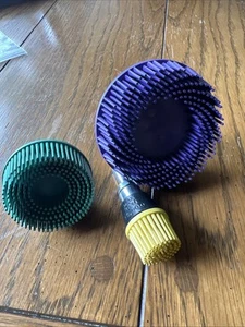 3,2,1 Inch Bristle Disc Grit 1/4" Shank Emery Rubber Abrasive Brush Polishin... - Picture 1 of 20