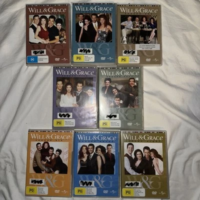 Will and Grace Seasons 1 to 8 Complete DVD Ex-library  Good Condition - Image 1 of 4