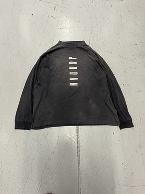 Vintage Jordan Evolution Long Sleeve Shirt LARGE 90s Black Bulls Thrashed - Image 1 of 4