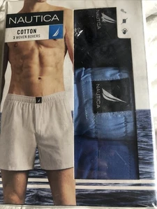 Nautica Boxer 3 Pack. Woven Cotton. Sz L (36-38) Multi-Color . New, MSRP $42.00 - Picture 1 of 4