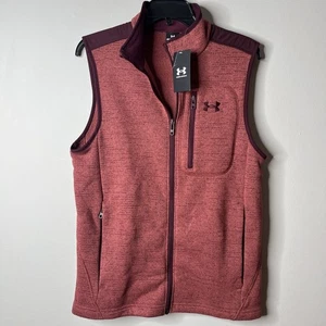 NWT Under Armour Zip Up vest Maroon Fleece Sz Small NWT - Picture 1 of 5
