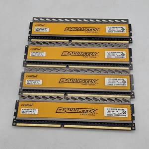 4x 8GB 32GB Crucial DDR3 1866 Desktop DIMM RAM Ballistix BLT8G3D1869DT1TX0.16FED - Afbeelding 1 van 4