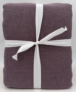 Pottery Barn Belgian Flax Linen KING Duvet Cover ~ Fig - Picture 1 of 2
