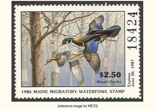 HALFPRICEDUCK Maine Duck Stamp 1986 $2.50 - Image 1 of 1