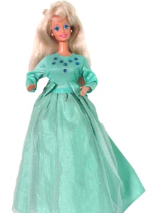 Vintage Sparkle Eyes Barbie Puppe 1991 Mattel 2482 in seltenem Modekleid grünes Kleid X - Bild 1 von 10