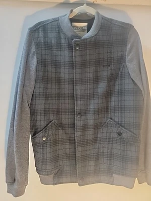 Ezekiel Grey and Black Buffalo Plaid Flannel Snap Up Shacket, Medium. Pockets! - Image 1 of 4
