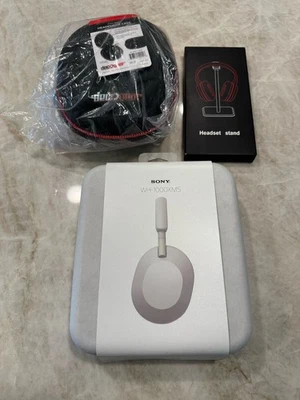 Sony WH-1000XM5/SM Plateado Cancelación de Ruido Bluetooth Auriculares Estuche Extra Soporte - Imagen 1 de 3