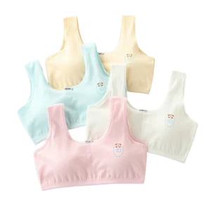 4 Pack Girls Bra Cotton Soft Kids Bra with Padded Crop Tops for Teenage Age 8-16 - Picture 1 of 12
