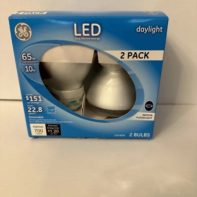GE Lighting 22726 10 Watt Daylight BR30 LED Light Bulb 2 Pack - Image 1 of 4