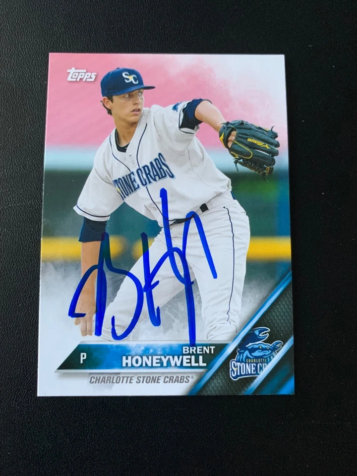 Brent Honeywell Signed 2016 Topps Pro Debut Card Tampa Bay Rays Autograph COA - Image 1 of 1