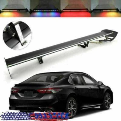 Universal Hatch Aluminum Rear Trunk Wing Racing Spoiler With Turn Signal LED  .. - Imagem 1 de 4