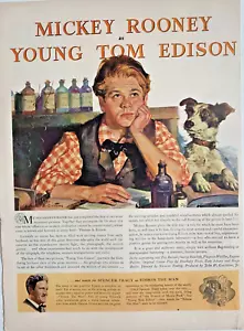 1940 MGM Film Young Tom Edison Druckanzeige 13"x10" Mickey Rooney - Bild 1 von 3