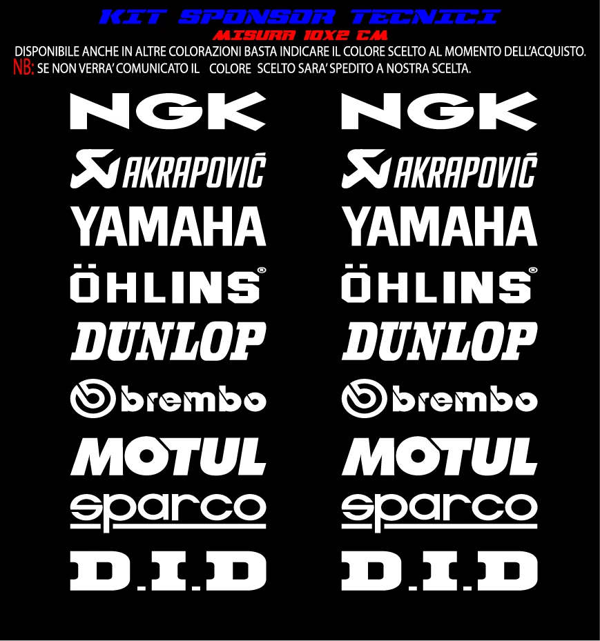 KIT STICKERS ADESIVI KIT SPONSOR TECNICI MOTO CROSS T MAX QUAD DUNLOP AKRAPOVIC - Immagine 1 di 1