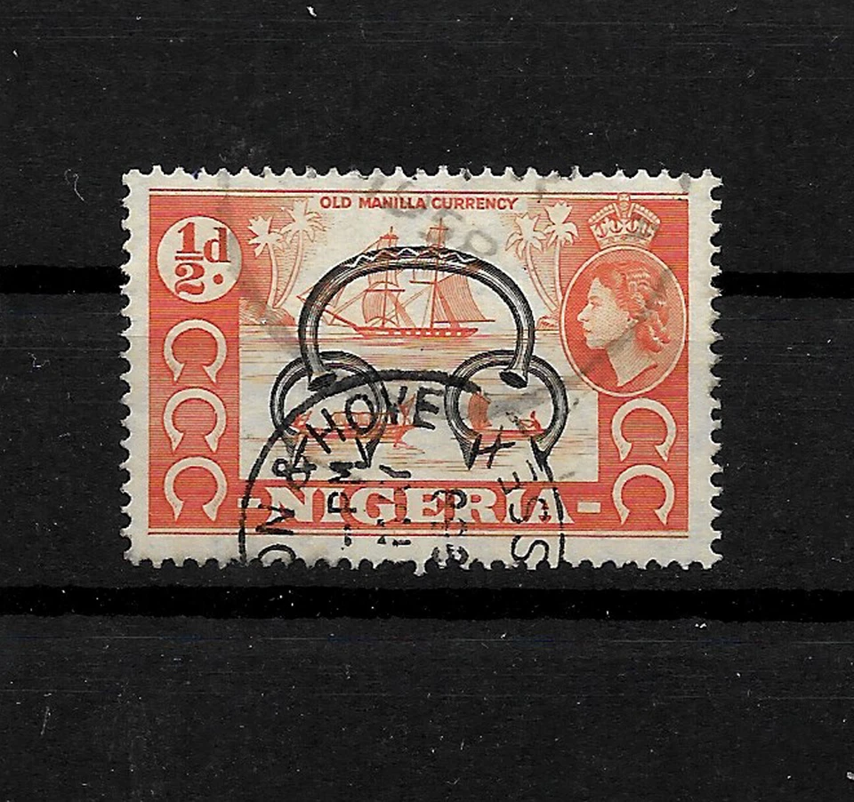 Nigeria, RAREZA.  QEII 0.5d pictórico con cancelación Brighton & Hove (N051) Foto 1 de 1