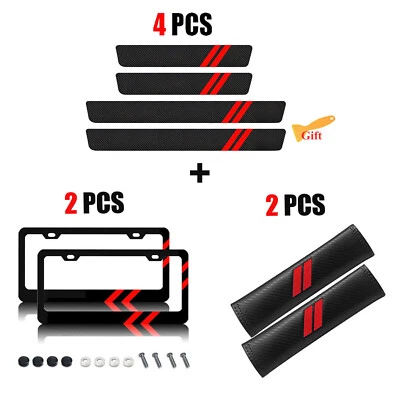 For Dodge Accessories Set Car License Frame + Door Sill Cover + Shoulder Pads - Image 1 of 4