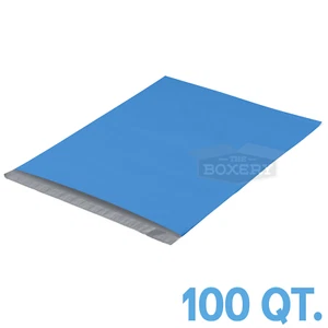 100 - 10x13 BLUE POLY MAILERS ENVELOPES BAGS - 2.5MIL from The Boxery - Picture 1 of 2