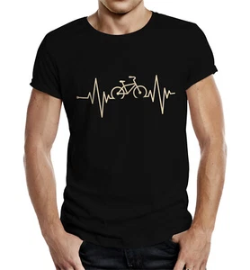 Herren Fahrrad T-Shirt - Herzschlag Rad - lustige Radler-Shirts Männer Geschenke - Bild 1 von 3