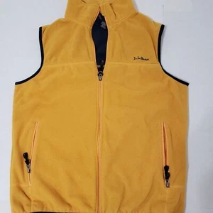 L.L. Bean Fleece Zip-Up Vest Jacket Men's S Yellow 100% Polyester preowned - Picture 1 of 8