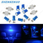 13PCS Blue Led Lights Interior Package Kit For Dome License Plate Lamp Bulbs