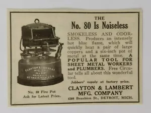 Clayton & Lambert Mfg 1926 Anuncio de empresa de Detroit, Michigan - Imagen 1 de 1