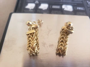 Unique 14kt gold double rope earrings - Picture 1 of 3