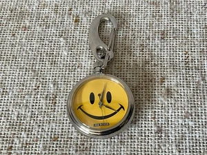 Joe Boxer Smiley Face Pocket Watch with clip 1995 untested - Picture 1 of 6