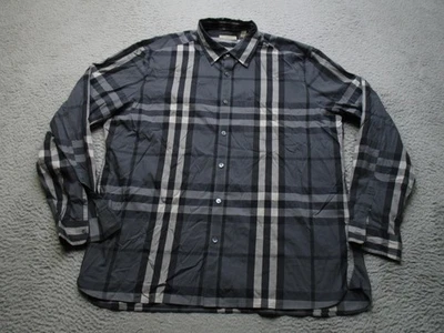 Camisa Burberry Brit Para Hombre XXL Gris Cuadros Nova Vestido Manga Larga con Botones Foto 1 de 4