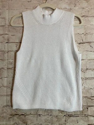 LOFT Sweater Womens Small Pure White Lagom Sleeveless Layering Tank Knit Capsule - Image 1 of 4