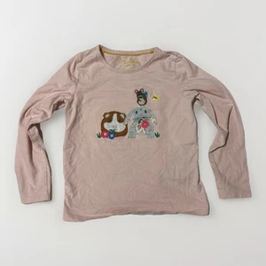 Mini Boden Girls 7-8Y Pink Long Sleeve Top Guinea Pig Bunny Rabbit Graphic Shirt - Picture 1 of 2