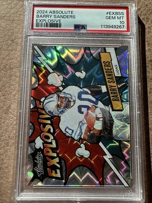 Absolute Barry Sanders Explosive 2024 PSA 10 losa fresca Foto 1 de 4