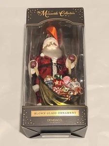 Demdaco Collezione Mercantile Vetro Soffiato Babbo Natale 6,5" Ornamento Nuovo con Scatola - Foto 1 di 9