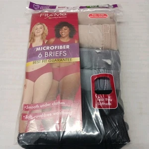6-Pack Fit For Me Women’s Size 12 Microfiber Briefs Fruit Of The Loom Assorted - Picture 1 of 6