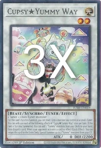 Yu-Gi-Oh! 3x Cupsy Yummy Way JUSH-EN019 Rare - Picture 1 of 1