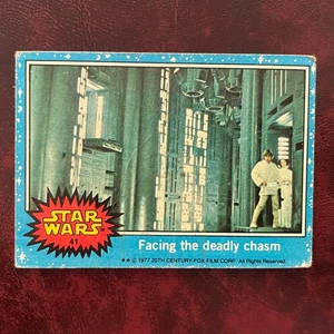 1977 Topps STAR WARS Blue Set FACING THE DEADLY CHASM #41** - VG/VG-EX - Imagen 1 de 2