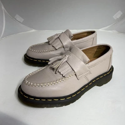 Mocasines Dr. Martens Adrian Borla Para Mujer’s 7 Zapatos de Cuero Taupe Gruesos Preppy Foto 1 de 4