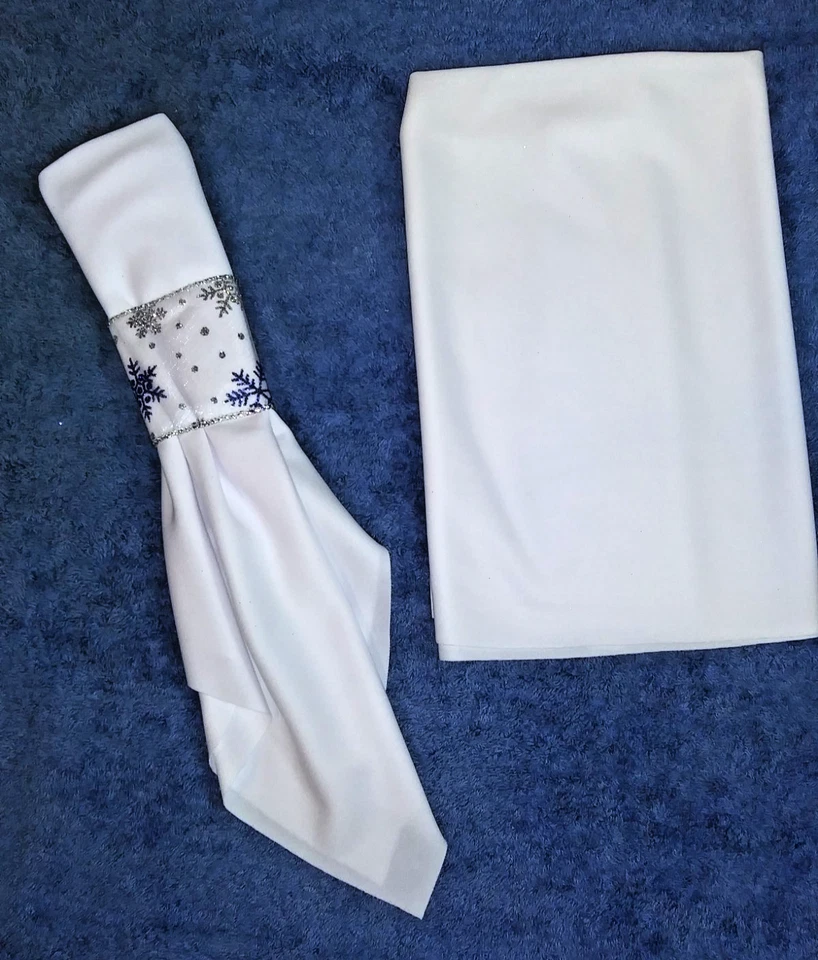 50 piezas Servilletas 20 x 20" Tela Blanca Poliéster Boda Fiesta Mesa Envío Gratis Foto 1 de 1