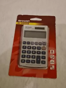 Sharp Silver 8-Digit Hand Held Pocket Calculator EL240SAB - Picture 1 of 2