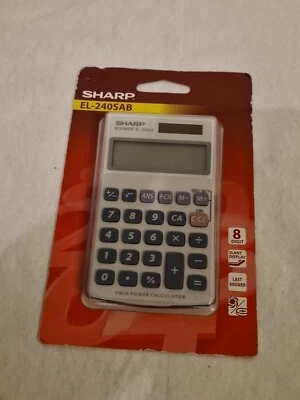 Sharp Silver 8-Digit Hand Held Pocket Calculator EL240SAB - Image 1 of 2