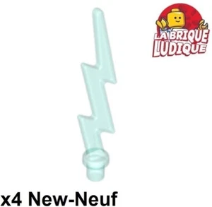 Lego 4X Wave Angular Single Lightning Bolt Eclair Flash Trans Light Blue 27256 - Picture 1 of 1