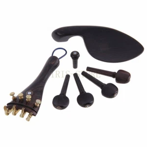 Set Ebony Wood 4/4 Violin Parts Violin Accessories 11pcs - Picture 1 of 5