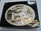 NFR Gold & Silver 2001 National Finals Rodeo 4 1/4" x 3 1/4" Buckle New in Box
