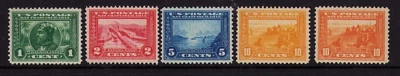 1915 US SC 397-400A 5c Panama-Pacific Expo, Wmk 190, Perf 12, MLH VF/XF - Image 1 of 3