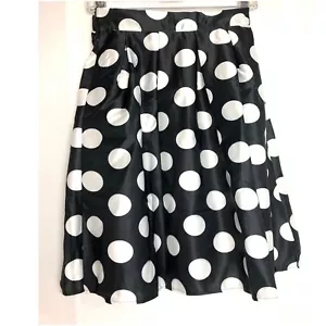 Women's Elegant Fashion high Waist Midi Skirt One Size black W/Polkadots - Picture 1 of 3