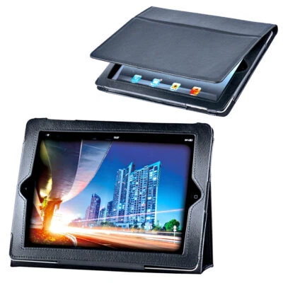 Hülle Tasche Schwarz Smart Case Tasche Etui Cover für iPad 2 3 4 faltbar Ständer - Bild 1 von 3