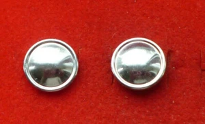 PAIR OF PLAIN CHROME CAP BUTTONS 15MM - Foto 1 di 1